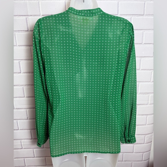MICHAEL Michael Kors Green Long Sleeve Tie Front Blouse/size PS - Picture 8 of 10